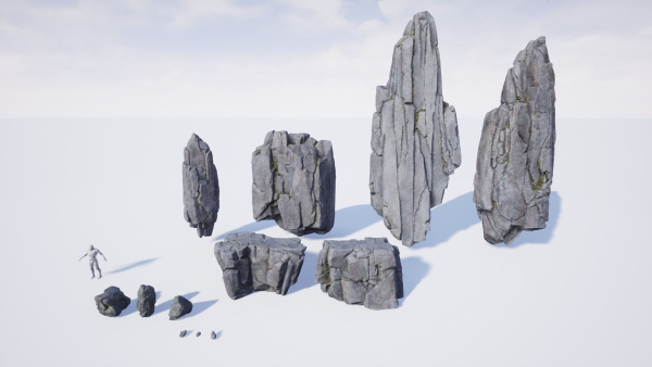 Modular Realistic Looking Cliffs and Rocks UE