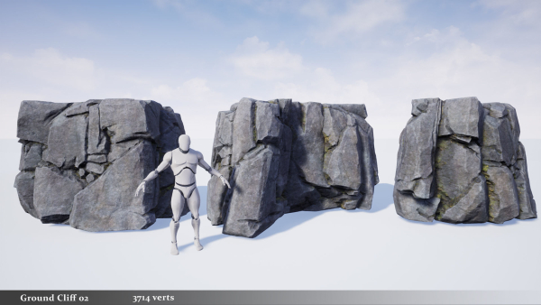 Modular Realistic Looking Cliffs and Rocks UE