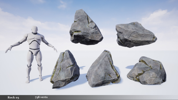 Modular Realistic Looking Cliffs and Rocks UE