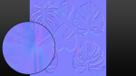Monstera deliciosa leaves textures and model
