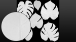 Monstera deliciosa leaves textures and model