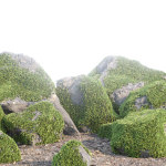 Mossy rocks 3D PBR Models Pack
