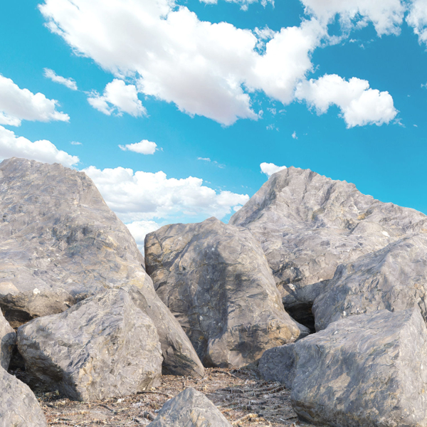 Mossy rocks 3D PBR Models Pack