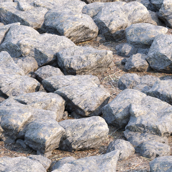 Mossy rocks 3D PBR Models Pack