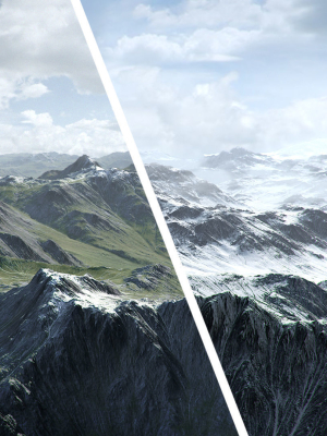 Mountain Summer and Winter Textures