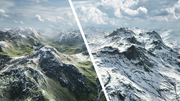 Mountain Summer and Winter Textures