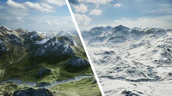 Mountain Summer and Winter Textures