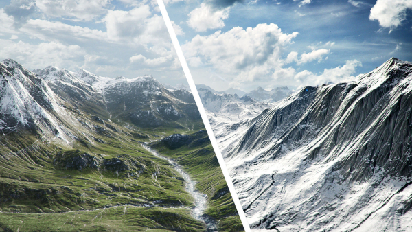 Mountain Summer and Winter Textures