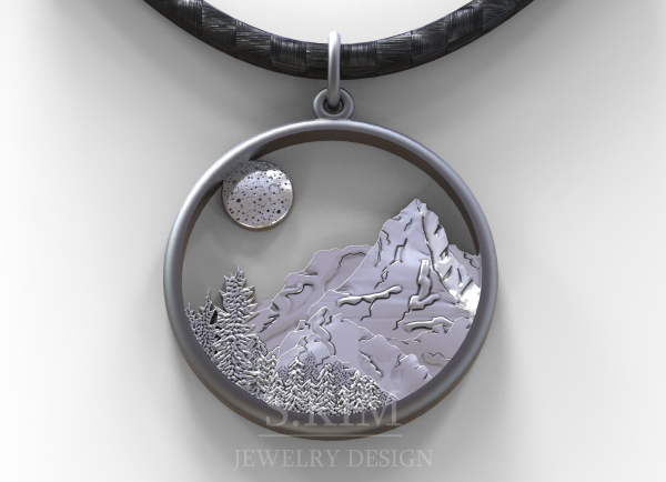 Mountains and moon