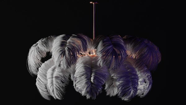 Feather Modern Chandelier  Vray - CORONA - FBX - OBJ