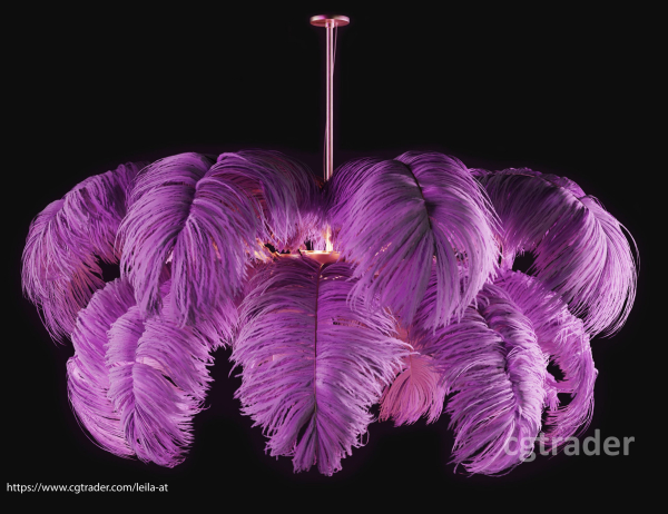 Feather Modern Chandelier  Vray - CORONA - FBX - OBJ