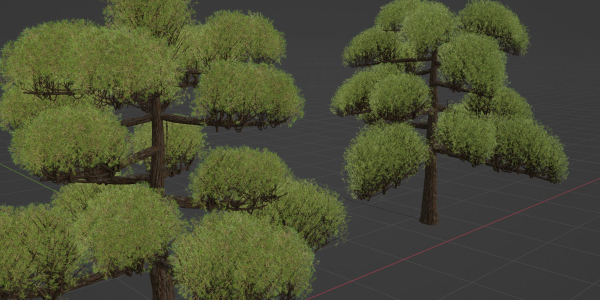 Niwaki trees for garden vol 151-Blender