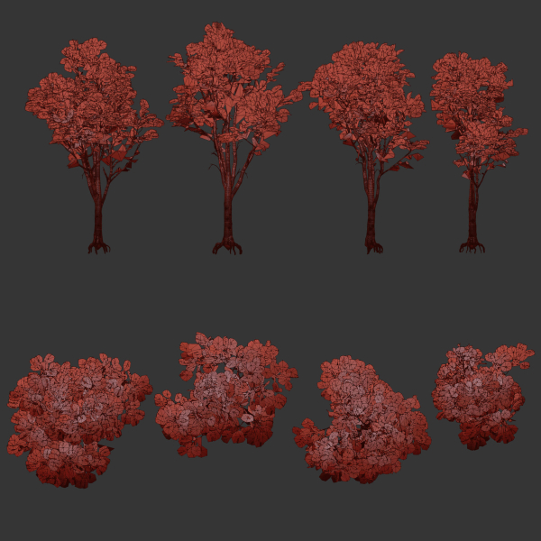 Oak trees 3d models collection vol 2 Blender