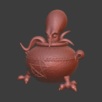Octopus cauldron for Halloween decor and Candy bowl