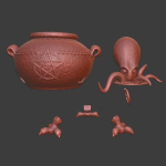Octopus cauldron for Halloween decor and Candy bowl