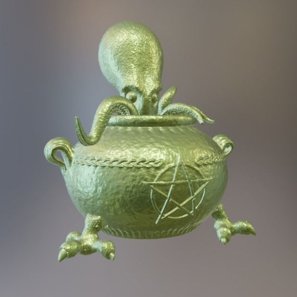 Octopus cauldron for Halloween decor and Candy bowl