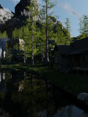 old-house-in-forest-scene-3d-model-blend