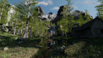 Old House in Forest Scene
