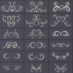 ORNAMENT BRUSHES ALPHA and 3D MODEL- VOL 01 - 02 - 03 - 04 - 05