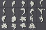 ORNAMENT BRUSHES ALPHA and 3D MODEL- VOL 01 - 02 - 03 - 04 - 05