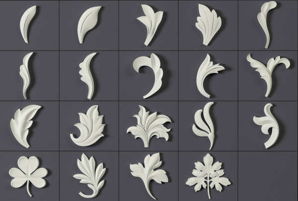 ORNAMENT BRUSHES ALPHA and 3D MODEL- VOL 01 - 02 - 03 - 04 - 05