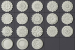 ORNAMENT BRUSHES ALPHA and 3D MODEL- VOL 01 - 02 - 03 - 04 - 05