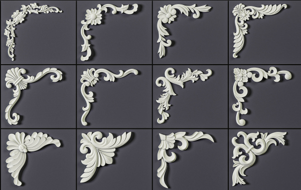 ORNAMENT BRUSHES ALPHA and 3D MODEL- VOL 01 - 02 - 03 - 04 - 05