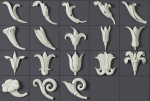 ORNAMENT BRUSHES ALPHA and 3D MODEL- VOL 01 - 02 - 03 - 04 - 05