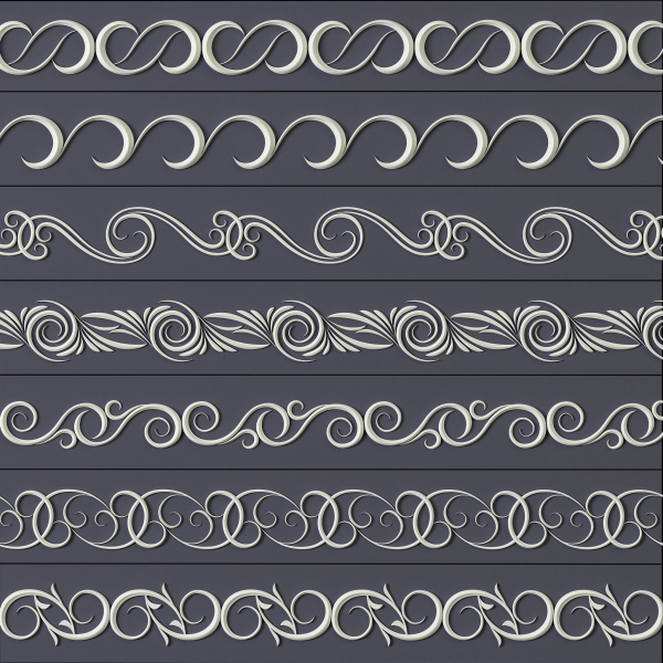 ORNAMENT BRUSHES ALPHA and 3D MODEL- VOL 01 - 02 - 03 - 04 - 05