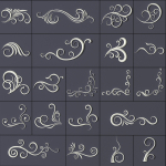 ORNAMENT BRUSHES ALPHA and 3D MODEL- VOL 01 - 02 - 03 - 04 - 05
