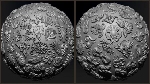 ORNAMENT BRUSHES ALPHA and 3D MODEL- VOL 01 - 02 - 03 - 04 - 05