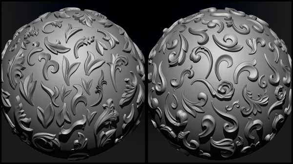 ORNAMENT BRUSHES ALPHA and 3D MODEL- VOL 01 - 02 - 03 - 04 - 05