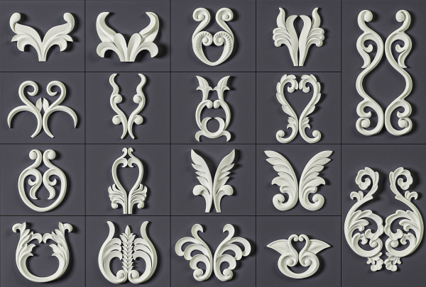 ORNAMENT BRUSHES ALPHA and 3D MODEL- VOL 01 - 02 - 03 - 04 - 05