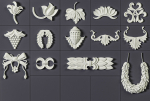 ORNAMENT BRUSHES ALPHA and 3D MODEL- VOL 01 - 02 - 03 - 04 - 05