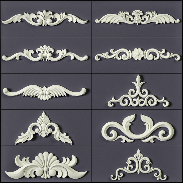 ORNAMENT BRUSHES ALPHA and 3D MODEL- VOL 01 - 02 - 03 - 04 - 05