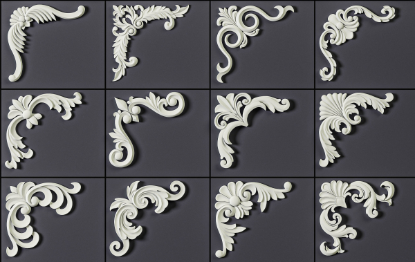 ORNAMENT BRUSHES ALPHA and 3D MODEL- VOL 01 - 02 - 03 - 04 - 05