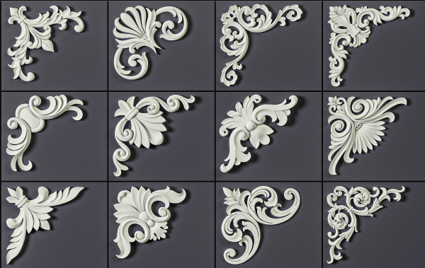 ORNAMENT BRUSHES ALPHA and 3D MODEL- VOL 01 - 02 - 03 - 04 - 05