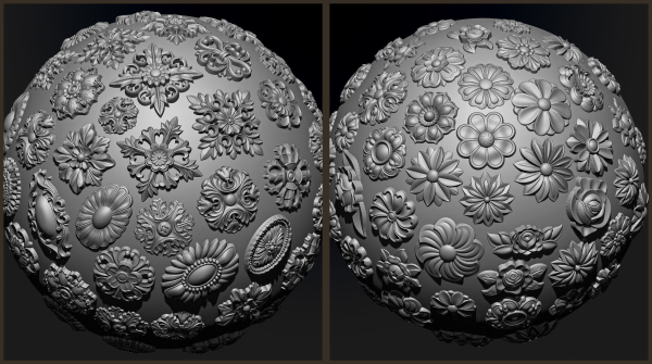 ORNAMENT BRUSHES ALPHA and 3D MODEL- VOL 01 - 02 - 03 - 04 - 05