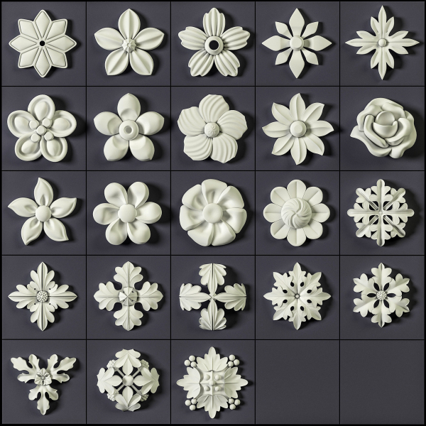 ORNAMENT BRUSHES ALPHA and 3D MODEL- VOL 01 - 02 - 03 - 04 - 05