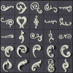 ORNAMENT BRUSHES ALPHA and 3D MODEL- VOL 01 - 02 - 03 - 04 - 05