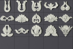 ORNAMENT BRUSHES ALPHA and 3D MODEL- VOL 01 - 02 - 03 - 04 - 05