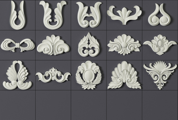 ORNAMENT BRUSHES ALPHA and 3D MODEL- VOL 01 - 02 - 03 - 04 - 05