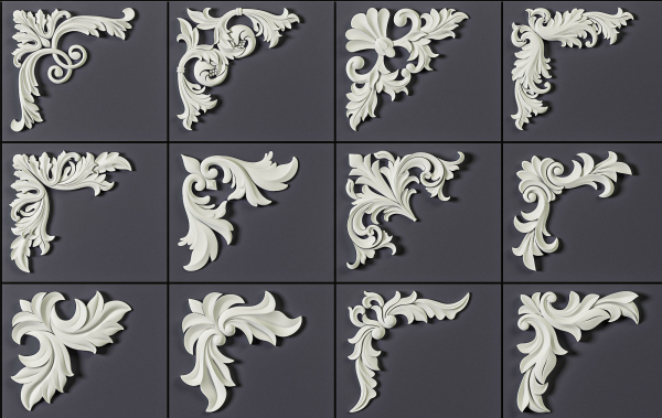 ORNAMENT BRUSHES ALPHA and 3D MODEL- VOL 01 - 02 - 03 - 04 - 05