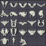 ORNAMENT BRUSHES ALPHA and 3D MODEL- VOL 01 - 02 - 03 - 04 - 05