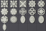ORNAMENT BRUSHES ALPHA and 3D MODEL- VOL 01 - 02 - 03 - 04 - 05