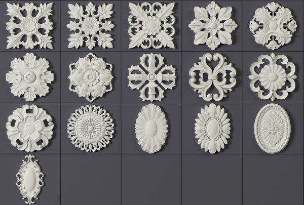 ORNAMENT BRUSHES ALPHA and 3D MODEL- VOL 01 - 02 - 03 - 04 - 05