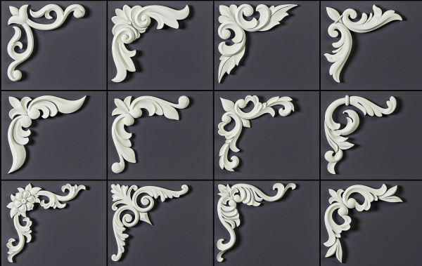 ORNAMENT BRUSHES ALPHA and 3D MODEL- VOL 01 - 02 - 03 - 04 - 05