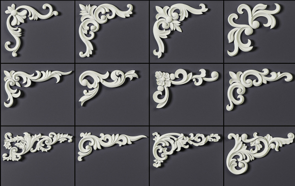 ORNAMENT BRUSHES ALPHA and 3D MODEL- VOL 01 - 02 - 03 - 04 - 05