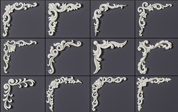 ORNAMENT BRUSHES ALPHA and 3D MODEL- VOL 01 - 02 - 03 - 04 - 05