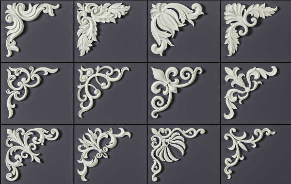 ORNAMENT BRUSHES ALPHA and 3D MODEL- VOL 01 - 02 - 03 - 04 - 05